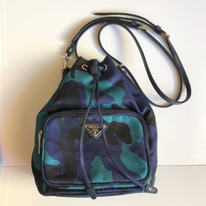 Prada Nylon Bucket Shoulder Bag Camouflage